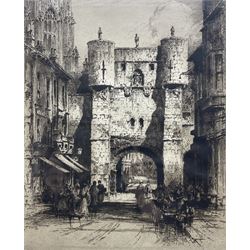 Albany E Howarth (British 1872-1936): Bootham Bar - York, engraving signed in pencil 38cm x 30cm 