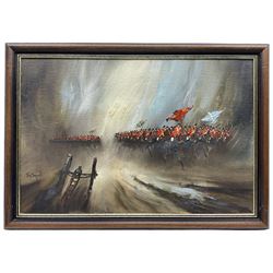John Bampfield (British 1947-): The Charge of the Light Brigade, oil on canvas signed 50cm x 75cm