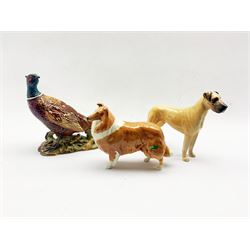 Three Beswick figures comprising a model of a pheasant no. 1225, Lochinvar Lady Park and CH Ruler of Ouborou (3)