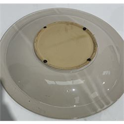 Modern Chinese style glazed charger with fluted interior, D53cm 