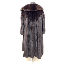 American dark mink full-length coat retailed by Kneeter, Des Moines, Iowa approx size 10 - 12 