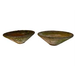 Pair of mid-20th century cast stone conical garden planters 