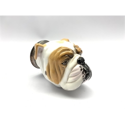 Royal Stratford stirrup cup modelled as a Bulldog, with certificate H12cm