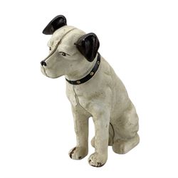 20th century cast iron money box in the form of Nipper, His Master's Voice (HMV) dog mascot, H26cm 