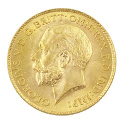 King George V 1914 gold half sovereign coin 