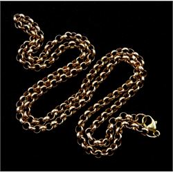 9ct rose gold belcher link necklace hallmarked, approx 10.9gm