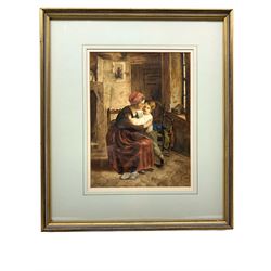 English School (Early 20th century): Mother and Child, watercolour unsigned 29cm x 22cm