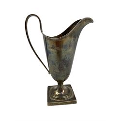 Georgian silver cream jug on square base Sheffield 1935 2.8oz