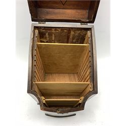 George III mahogany knife box with hinged lid, the interior converted for stationery H38cm