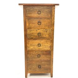Barker & Stonehouse Santa Fe hardwood pedestal chest fitted with six drawers,  W72cm, H147cm, D50cm