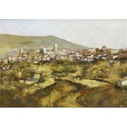 Continental School (20th century): A Tuscan Landscape, oil on canvas indistinctly signed 69cm x 100cm
