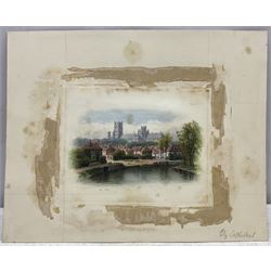 George Fall (British 1845-1925): Ely Cathedral, watercolour signed 10cm x 15cm (unframed)