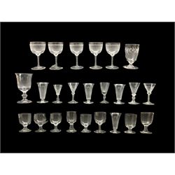 Victorian and later glassware to include jelly glasses, rummers, cut glass goblet, small wine glasses and others (24)