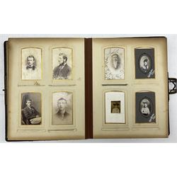 Three Victorian leather photograph albums and contents of portrait photographs (3)