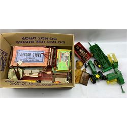 Number of ERTL diecast farm vehicles, vintage games including Table Croquet, Table Hockey, jigsaws, playing cards, dominoes etc