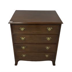20th century mahogany chest of drawer fitted with four oak lined drawers