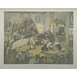 After James Bateman ARA (British 1893-1959): 'Commotion in the Cattle Ring', 1930's limited edition colour print 48cm x 56cm
Provenance: presented by The Liverpool & London & Globe Insurance Co. Ltd. 1937