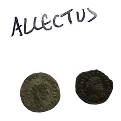 Roman coinage 3rd century AD, predominantly nummi, to include Carausius (12), Allectus (10), Gallienus (17), Claudius II (Gothicus) (26), Tetricus (21), Victorinus (15), Probus (1), Postumus (1)