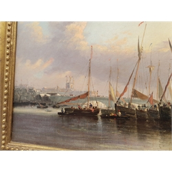 Attrib. Edward William Cooke RA (British 1811-1880): Naval Regatta, oil on canvas unsigned 29cm x 44cm