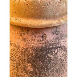 Terracotta rhubarb forcer, the lid inscribed 'Rubarb Forcer', stamped 'Terracino S.D.P.' 