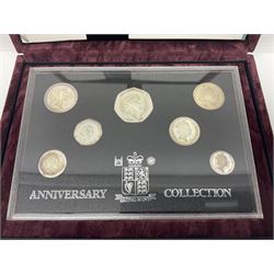 The Royal Mint United Kingdom 1996 silver proof anniversary coin collection, number 7606, cased with certificate 