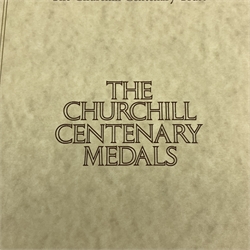 Set of twenty-four sterling silver proof 'Churchill Centenary Medals' by John Pinches 'issued in 1974 in commemoration of the 100th anniversary of the birth of Winston Churchill'