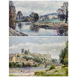 Walter Cecil Horsnell (British 1911-1997): 'Beamsley Beacon and the Wharfe from Ilkley' and Richmond Castle from the River, two watercolours signed, the former titled and dated 1959 verso 29cm x 47cm and 25cm x 37cm (2)
