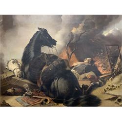 After Sir Edwin Henry Landseer (British 1802-1872): 'War', print on canvas with overpainting, housed in ornate gilt frame 45cm x 60cm