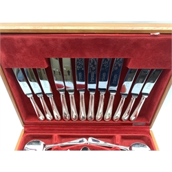 Canteen of G. H Kirk & Co. bead edge pattern silver-plated cutlery, six place settings in case 44 pieces 