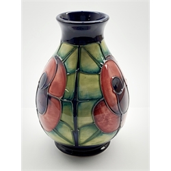   Moorcroft Rose pattern baluster vase designed by Sally Tuffin H20cm  