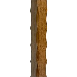 Yorkshire Oak - oak standard lamp, tapered stem with incised edge decoration, on circular and octagonal base, with shade
