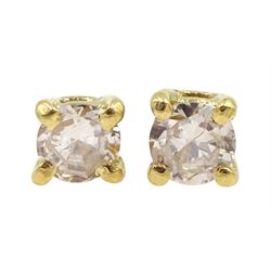 Pair of 18ct gold diamond stud earrings, hallmarked, total diamond weight approx 0.15 carat