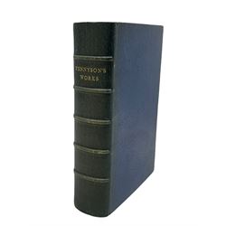 Binding-The Works of Alfred Lord Tennyson, published MacMillan & Co 1915, bound by Riviere & Son in blue morocco, ribbed spine with gilt lettering, all edges gilt