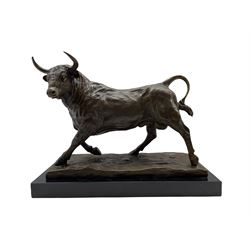 Bronze model of a bull, after ‘Milo’, with foundry mark, L36cm, D16cm, H27cm
