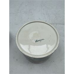 Wemyss ware biscuit barrel and cover decorated with the strawberry pattern H12cm with impressed and painted marks