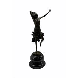 Bronze figure of a female dancer After Claire Jeanne Roberte Colinet, signed with foundry mark, H42cm 