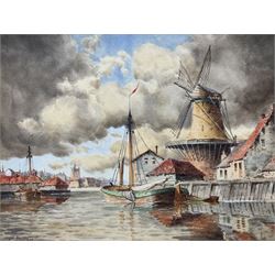 Louis Van Staaten (Dutch 1836-1909): 'Volendam' - North Holland, watercolour signed, titled verso 29cm x 38cm