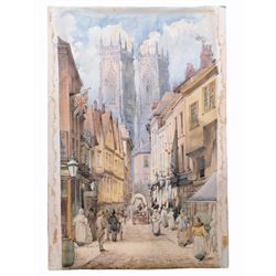 Charles Rousse (British fl.1870-1890): Low Petergate, York, watercolour signed 27cm x 19cm (unframed)