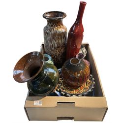 European and other pottery, including large German pottery vase, etc in one box