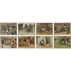 Cecil Aldin (British 1870-1935): 'Pictures from Pickwick', set eight chromolithographs 29cm x 39cm (8)