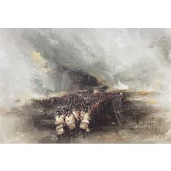 After David Cartwright (British 1944-): 'Scots Greys Charge' and Napoleonic Battle Scenes, three limited edition colour prints signed and numbered in pencil max 43cm x 68cm (3)