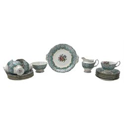 Royal Albert Enchantment part tea set comprising five cups, six saucers, six tea plates, milk jug, sugar bowl and cake plate (20)