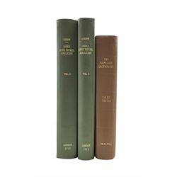 Edmund Gibson -  'Codex'  published 1713 in two volumes to be sold by R Whitledge (rebound) and Giles Jacob - New Law Dictionary 1756 (rebound) (3)  