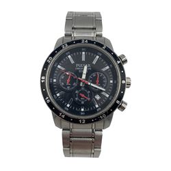 Pulsar Chronograph 100m gentleman's stainless steel wristwatch, ref. 275831 with instruction maual 
