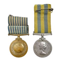 Pair of Korean War service medals to Rifleman R Burrow, Royal Ulster Rifles 4758240