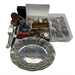 Wrist and pocket watches, sugar tongs, cufflinks, pens and other miscellaneous items