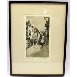 Preston Cribb (British 1876-1937): 'The Shambles York', etching signed and titled in pencil 26cm x 15cm