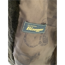 Dark brown shaved mink three quarter jacket, swag design with hood by Pelzmoden Bisegger, approx size 16 - 24  