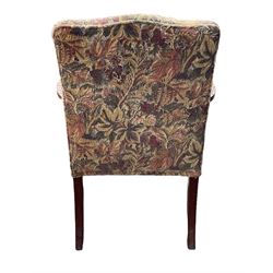 Open armchair, upholstered in floral fabric 