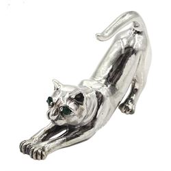Silver cat ornament, stamped sterling